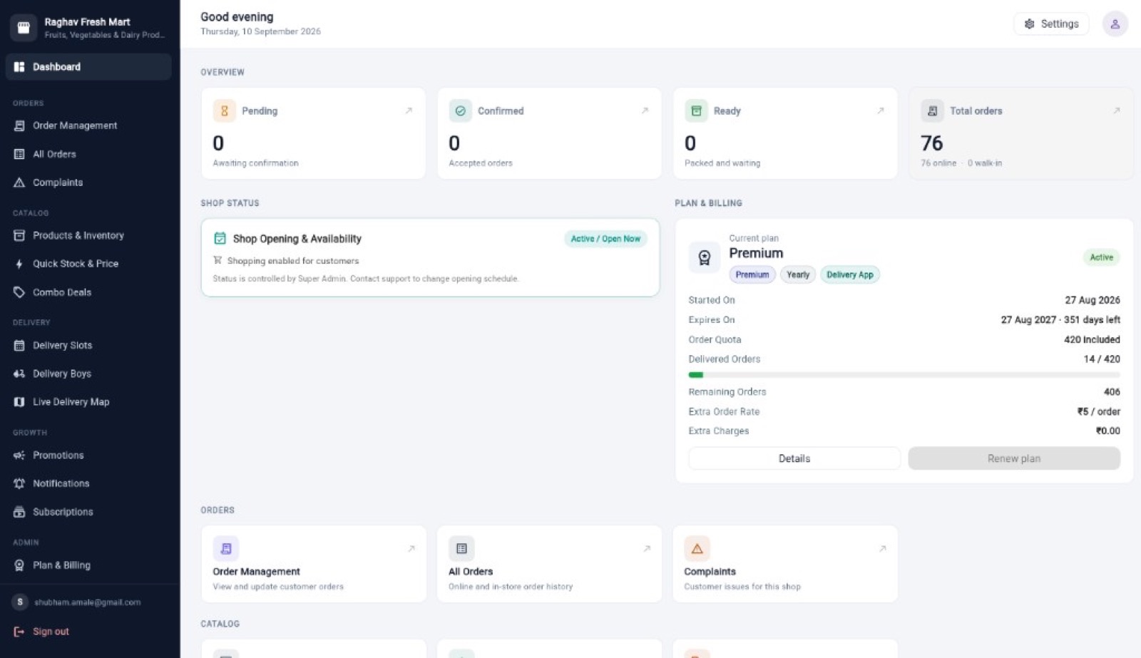 ShopsAroundU Admin dashboard for shop owners